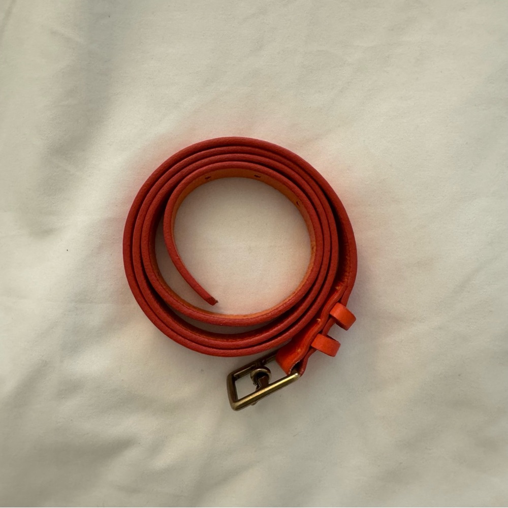 J. Crew Vibrant Coral Leather Belt